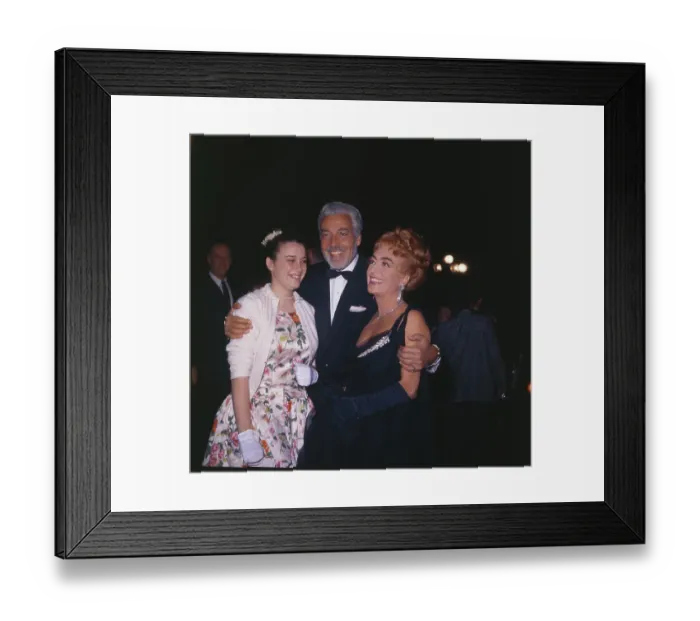 Framed Print : Joan Crawford with Daughter Cindy and Ceasar Romero Framed Print : Joan Crawford with Daughter Cindy and Ceasar Romero