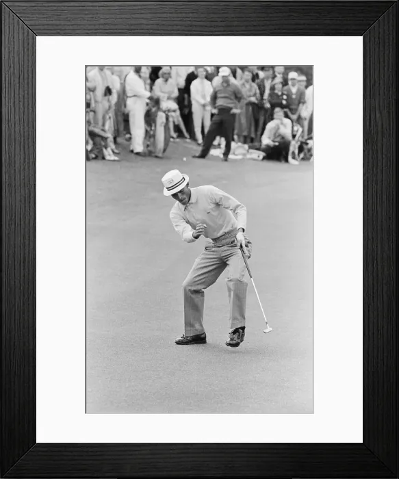 Framed Print : Chi Chi Rodriguez Celebrating on Putting Green Framed Print : Chi Chi Rodriguez Celebrating on Putting Green