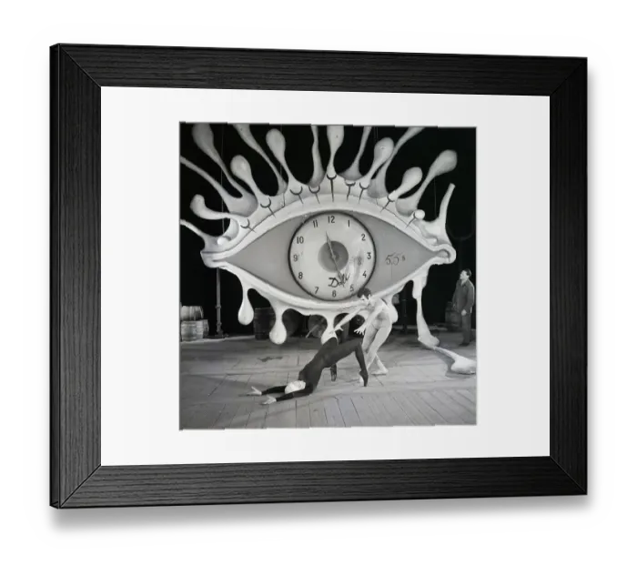 Framed Print : Ballerina And Partner Rehearse;Dali Clock Framed Print : Ballerina And Partner Rehearse;Dali Clock