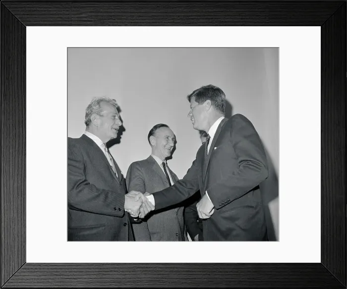Framed Print : President Kennedy Greeting Everett Dirksen