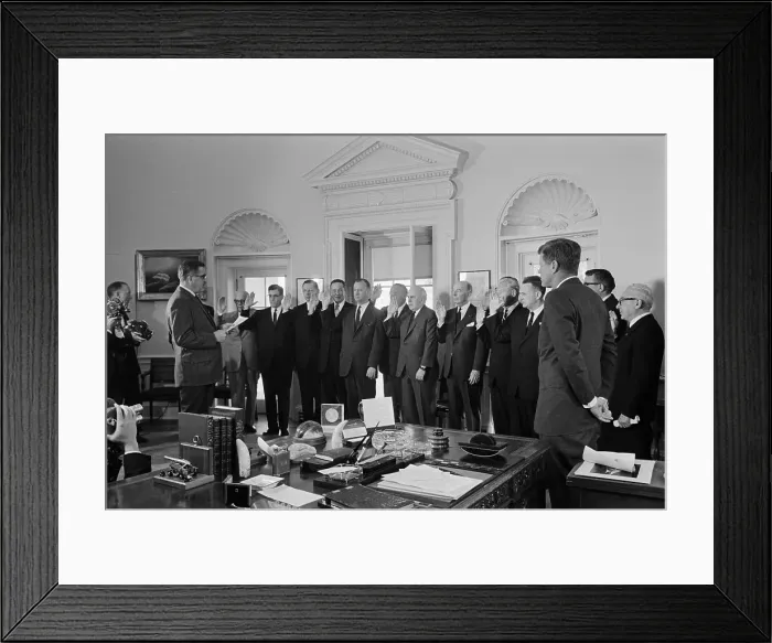 Framed Print : President Kennedy Watching Inauguration of Arms Control Agency Framed Print : President Kennedy Watching Inauguration of Arms Control Agency