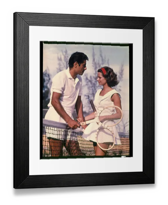 Framed Print : Pancho and Madelyn Gonzalez Pausing on Court Framed Print : Pancho and Madelyn Gonzalez Pausing on Court