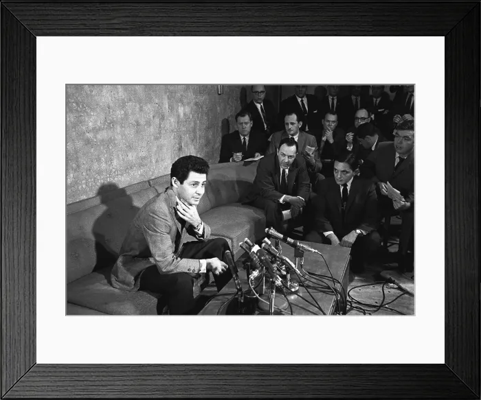 Framed Print : Eddie Fisher at Microphone Setup Framed Print : Eddie Fisher at Microphone Setup