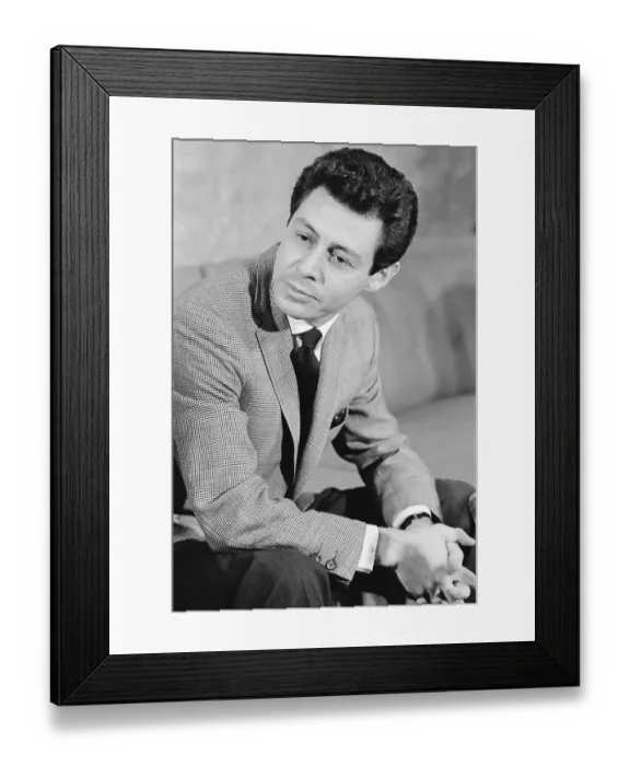 Framed Print : Eddie Fisher Pausing with Reporter Framed Print : Eddie Fisher Pausing with Reporter
