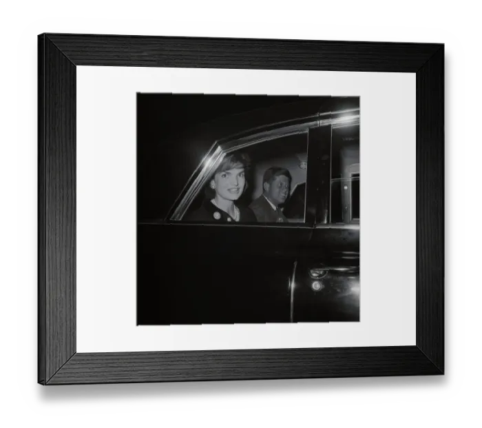 Framed Print : President and Mrs. Kennedy in Car Framed Print : President and Mrs. Kennedy in Car