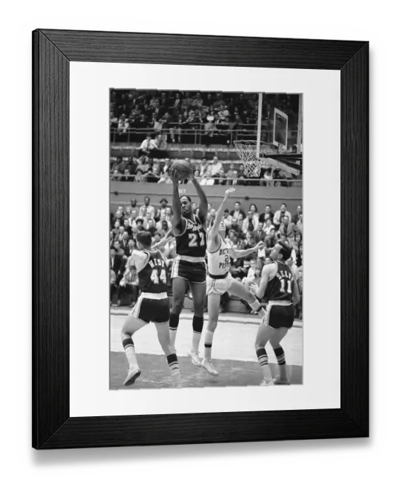 Framed Print : Elgin Baylor Grabs Rebound From Pistons Framed Print : Elgin Baylor Grabs Rebound From Pistons