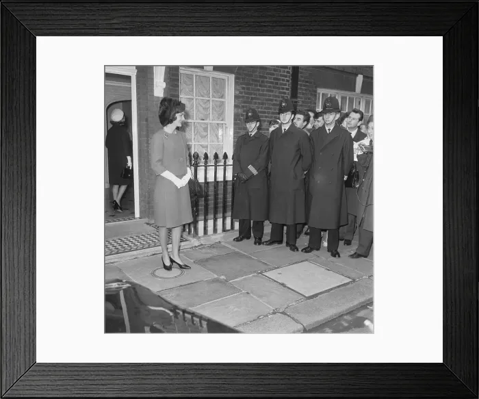 Framed Print : Jacqueline Kennedy and London Bobbies Framed Print : Jacqueline Kennedy and London Bobbies