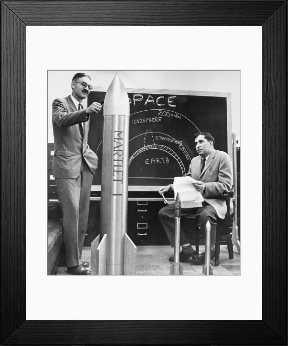 Framed Print : Men Discuss Prototype of Ballistic Missile Framed Print : Men Discuss Prototype of Ballistic Missile