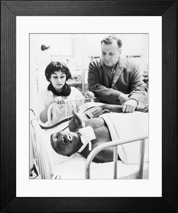 Framed Print : Boxer Benny Kid Paret in Hospital Framed Print : Boxer Benny Kid Paret in Hospital