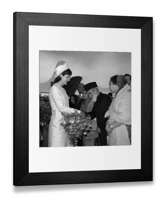 Framed Print : Jacqueline Kennedy Greeting Raja Mohammed Walait Khan Framed Print : Jacqueline Kennedy Greeting Raja Mohammed Walait Khan