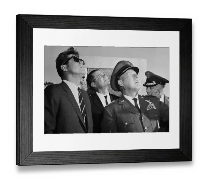 Framed Print : John Kennedy Watching Missile Launch Framed Print : John Kennedy Watching Missile Launch
