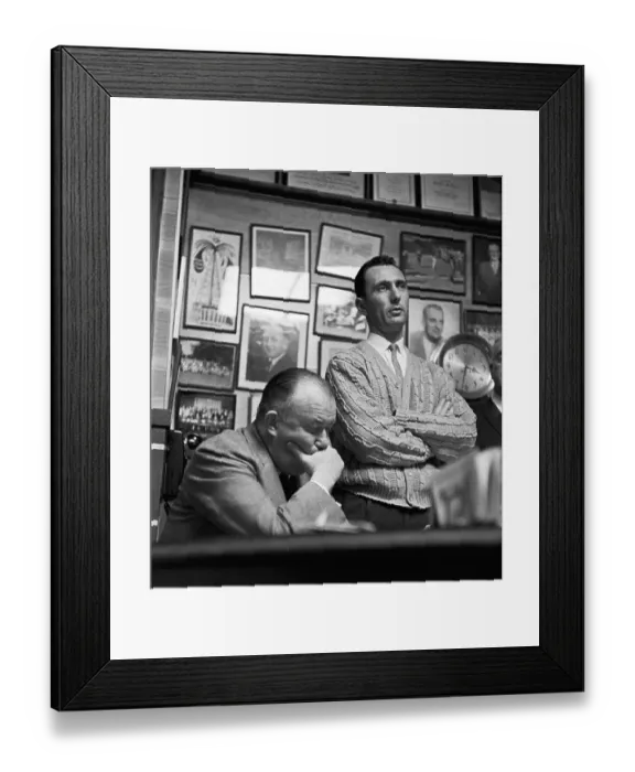 Framed Print : Bob Cousy Standing Next to Walter Brown