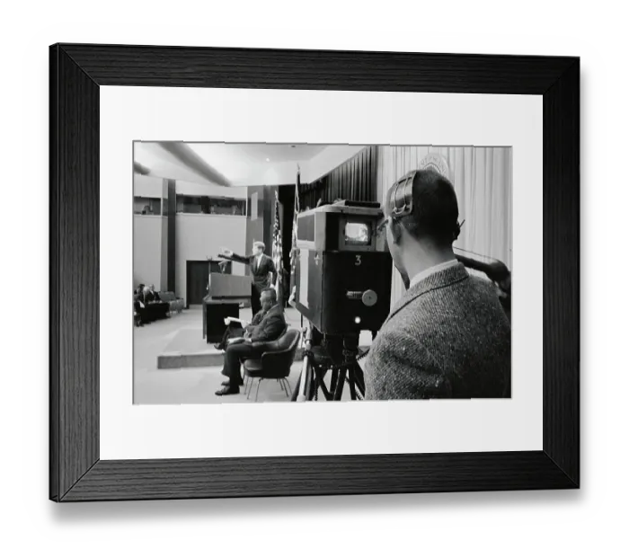 Framed Print : President John F. Kennedy Broadcasting on Television Framed Print : President John F. Kennedy Broadcasting on Television
