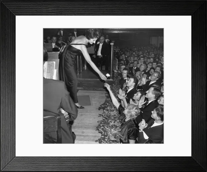 Framed Print : Maria Callas Gives Woman A Carnation Framed Print : Maria Callas Gives Woman A Carnation