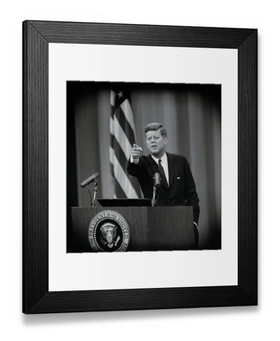 Framed Print : President Kennedy Taking Questions Framed Print : President Kennedy Taking Questions