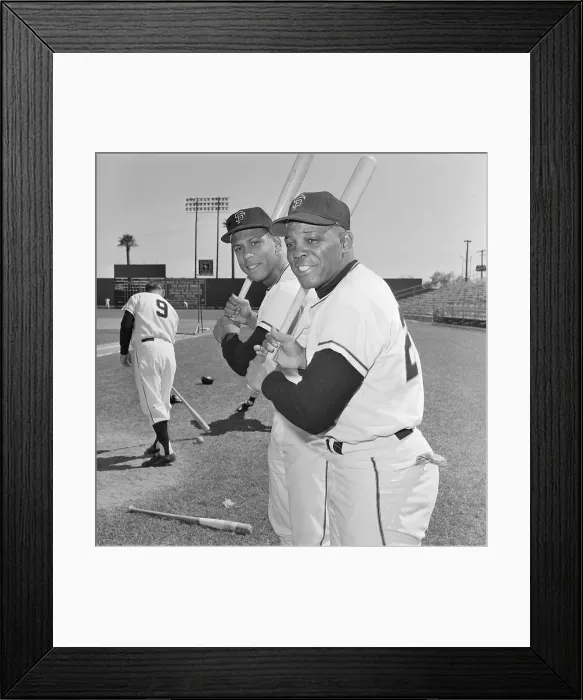 Framed Print : Willie Mays and Orlando Cepeda with Baseball Bats Framed Print : Willie Mays and Orlando Cepeda with Baseball Bats