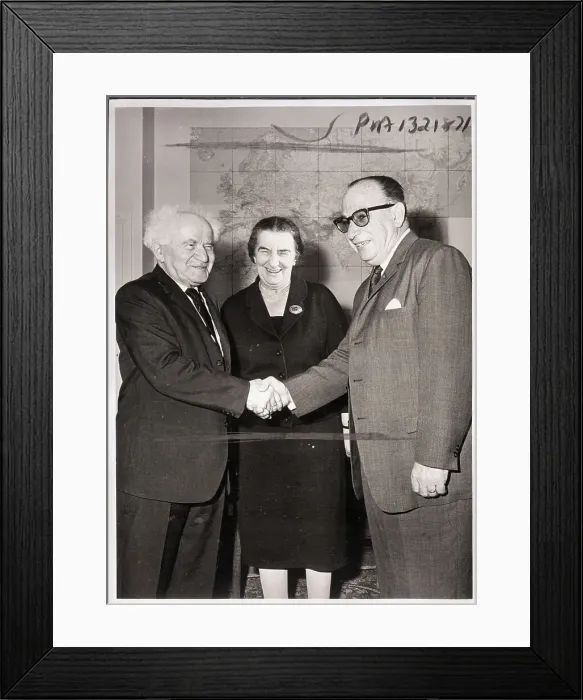 Framed Print : Golda Meir, Francisco Orlich and David Ben-Gurion Framed Print : Golda Meir, Francisco Orlich and David Ben-Gurion