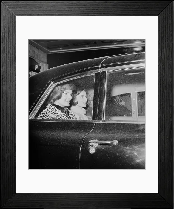 Framed Print : Jacqueline Kennedy Sitting in a Car Framed Print : Jacqueline Kennedy Sitting in a Car