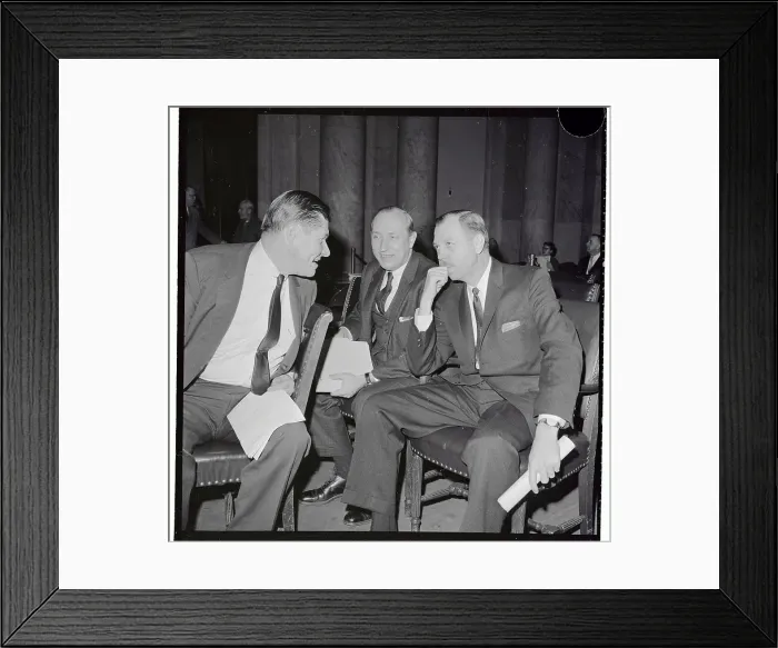 Framed Print : Defense Department Man Power Experts Waiting to Testify Framed Print : Defense Department Man Power Experts Waiting to Testify