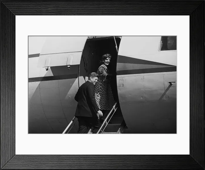 Framed Print : President John F. Kennedy Escorting First Lady onto Plane Framed Print : President John F. Kennedy Escorting First Lady onto Plane