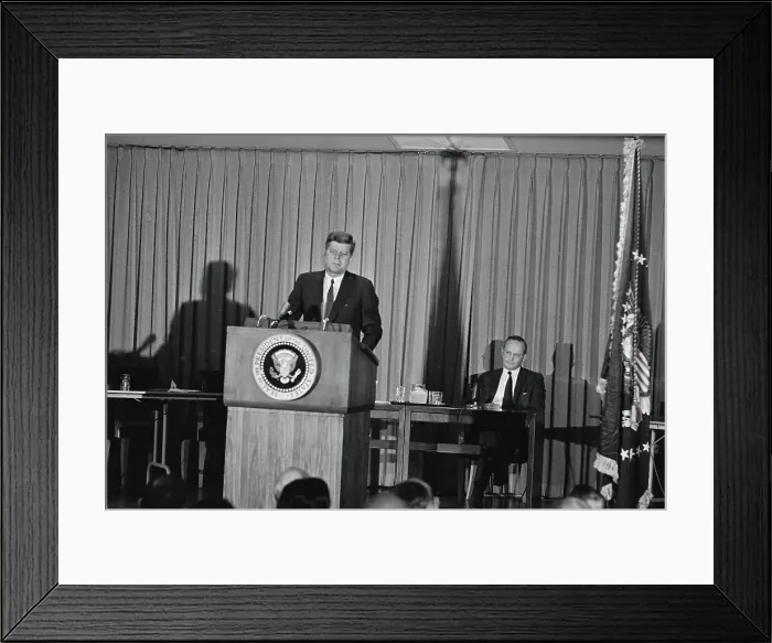 Framed Print : President Kennedy Addressing a Council Framed Print : President Kennedy Addressing a Council