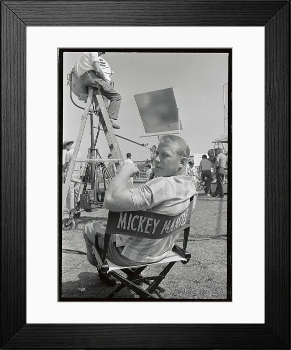Framed Print : Mickey Mantle Sitting on Directors Chair Framed Print : Mickey Mantle Sitting on Directors Chair