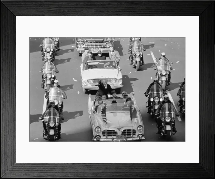 Framed Print : John Glenn In Open Car / Parade Motorcade Framed Print : John Glenn In Open Car / Parade Motorcade