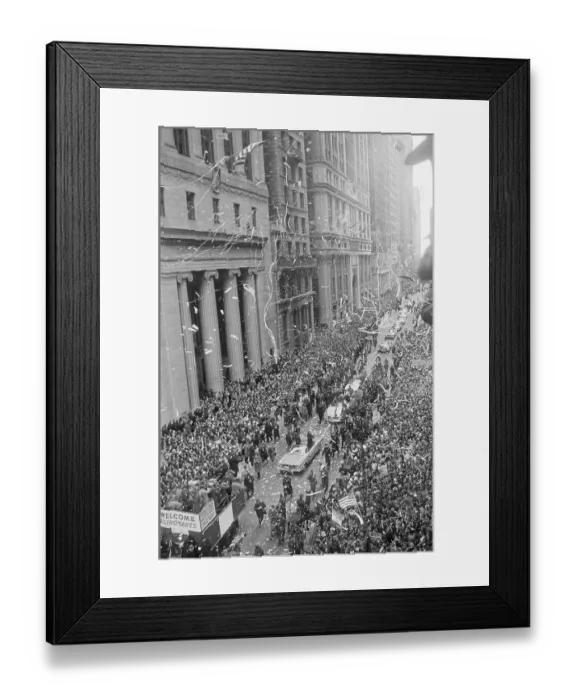Framed Print : Wall Street Celebrating Astronauts Framed Print : Wall Street Celebrating Astronauts