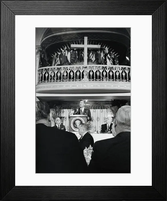 Framed Print : President John F. Kennedy Attending Breakfast Framed Print : President John F. Kennedy Attending Breakfast