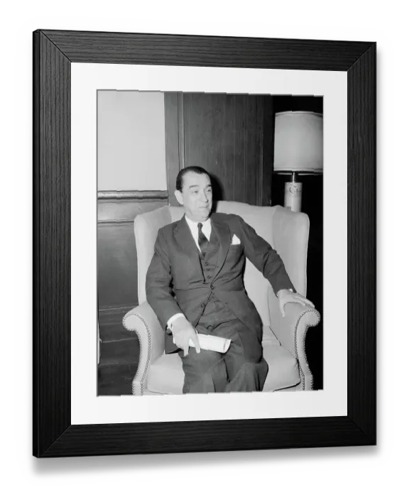 Framed Print : Former Brazilian President Juscelino Kubitschek in New York City Framed Print : Former Brazilian President Juscelino Kubitschek in New York City