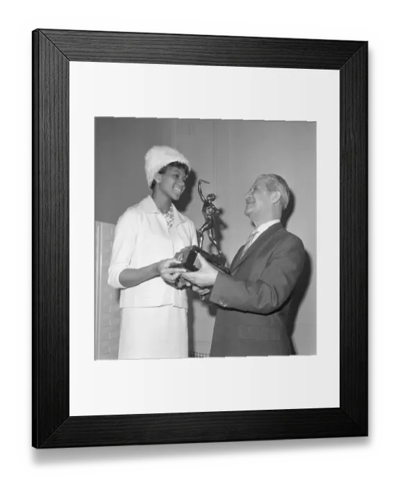 Framed Print : Olympian Wilma Rudolph Ward Accepting Trophy Framed Print : Olympian Wilma Rudolph Ward Accepting Trophy