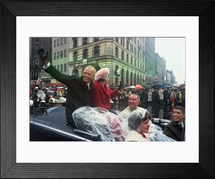 Framed Print : John Glenn and Family in Parade with Lyndon B. Johnson Framed Print : John Glenn and Family in Parade with Lyndon B. Johnson