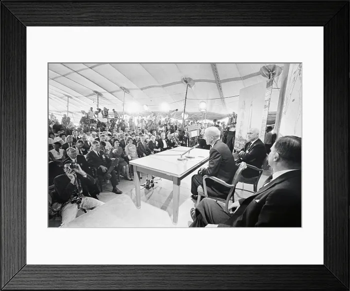 Framed Print : John Glenn at Press Conference Framed Print : John Glenn at Press Conference