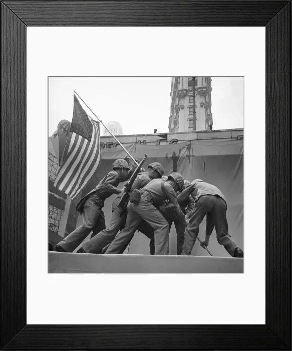 Framed Print : Marines Reenacting Flag Raising At Iwo Jima Framed Print : Marines Reenacting Flag Raising At Iwo Jima