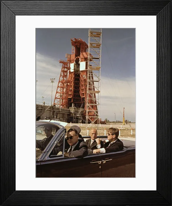 Framed Print : John F. Kennedy Riding in Car Framed Print : John F. Kennedy Riding in Car