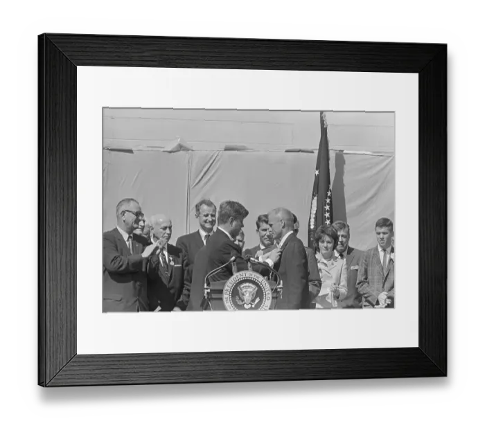 Framed Print : President Kennedy Awarding John Glenn Framed Print : President Kennedy Awarding John Glenn