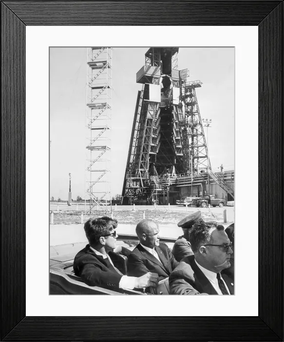 Framed Print : John Kennedy and John H. Glenn Jr Framed Print : John Kennedy and John H. Glenn Jr