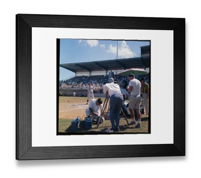 Framed Print : Roger Maris on Set of Movie