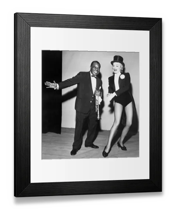 Framed Print : Jazz Great Louis Armstrong and Actress Marlene Dietrich Entertaining Framed Print : Jazz Great Louis Armstrong and Actress Marlene Dietrich Entertaining