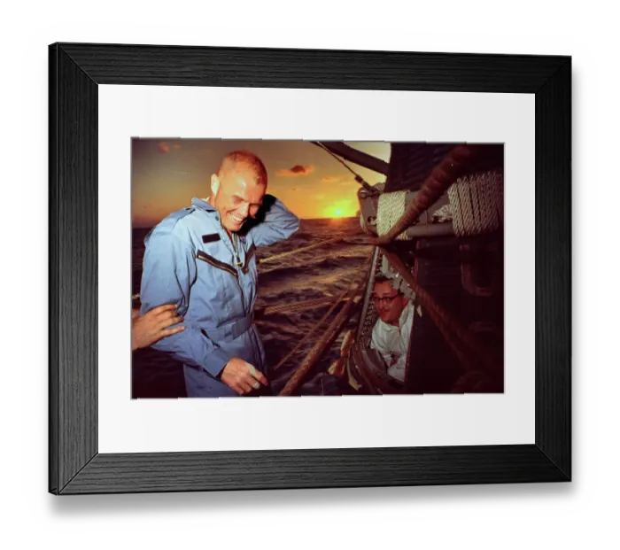 Framed Print : John Glenn Aboard USS NOA Framed Print : John Glenn Aboard USS NOA