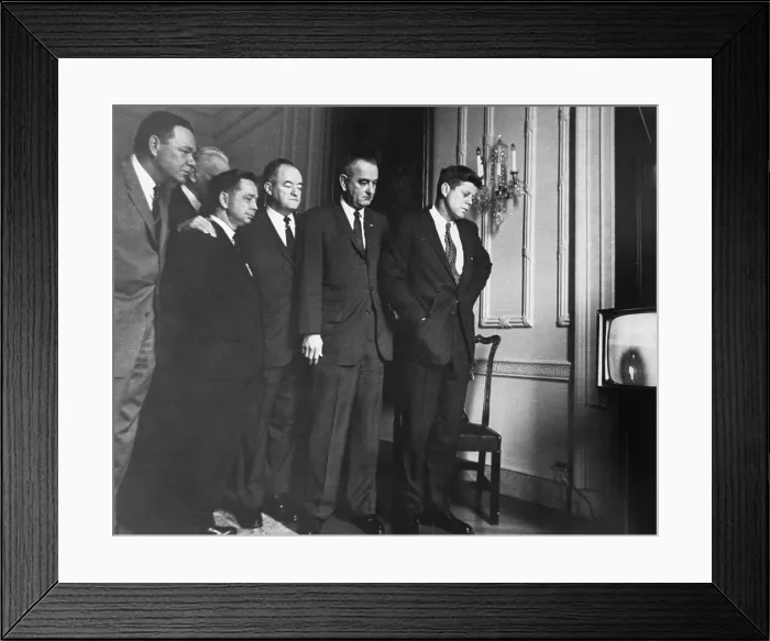 Framed Print : John Kennedy Watching Blastoff Framed Print : John Kennedy Watching Blastoff