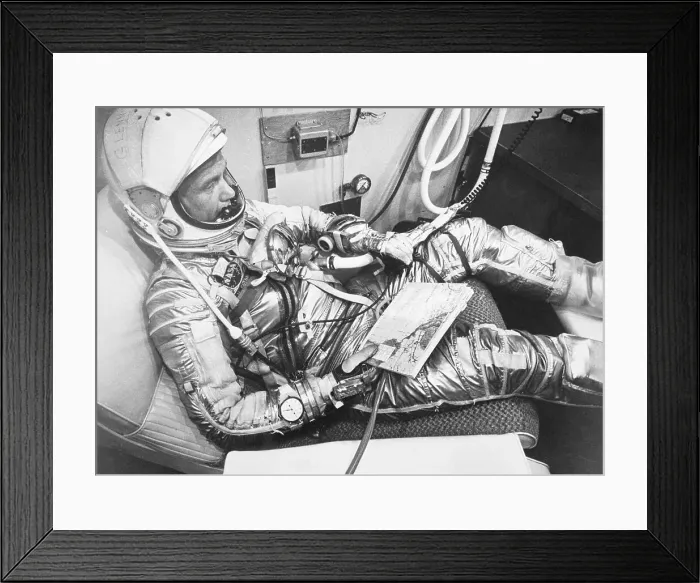 Framed Print : John Glenn Reclining in Space Suit Framed Print : John Glenn Reclining in Space Suit