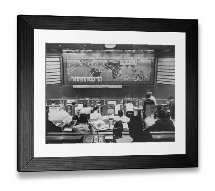 Framed Print : People Working in Mercury Control Center Framed Print : People Working in Mercury Control Center