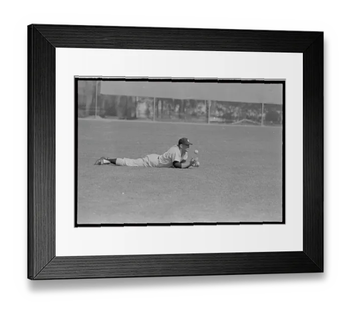 Framed Print : Mickey Mantle Lying on Field Framed Print : Mickey Mantle Lying on Field