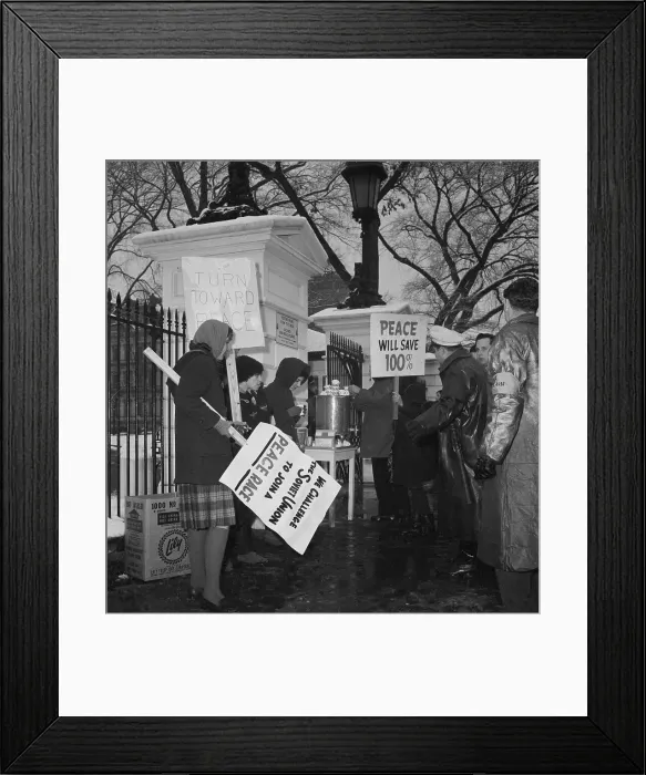 Framed Print : Student Demonstrators Outside White House Framed Print : Student Demonstrators Outside White House