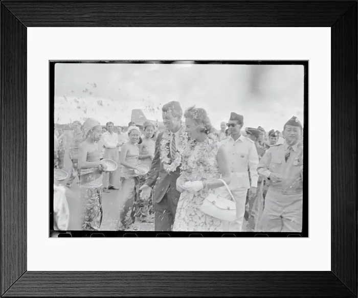 Framed Print : Robert and Ethel Kennedy Wearing Petals on Visit to Bali Framed Print : Robert and Ethel Kennedy Wearing Petals on Visit to Bali