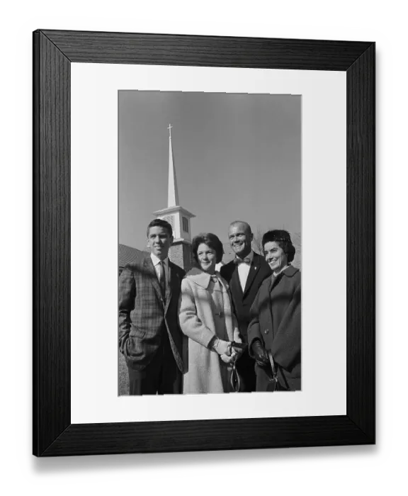 Framed Print : John Glenn Posing with Family