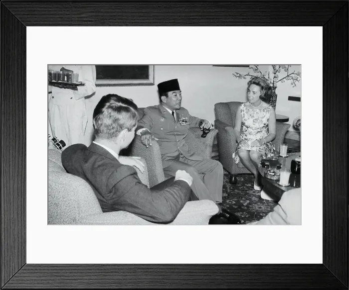 Framed Print : Robert and Ethel Kennedy Sitting With Indonesian Leader Framed Print : Robert and Ethel Kennedy Sitting With Indonesian Leader