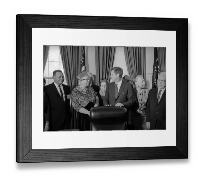 Framed Print : John Kennedy Standing with Others Framed Print : John Kennedy Standing with Others