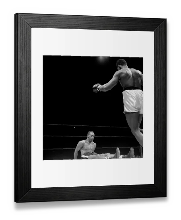 Framed Print : View of Cassius Clay Taunting Sonny Banks Framed Print : View of Cassius Clay Taunting Sonny Banks